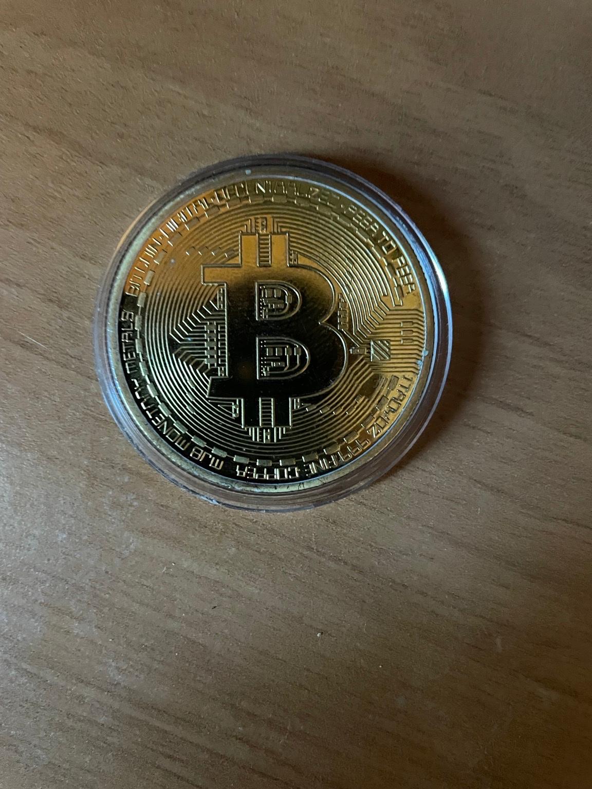 Bitcoin Münze vergoldet #1