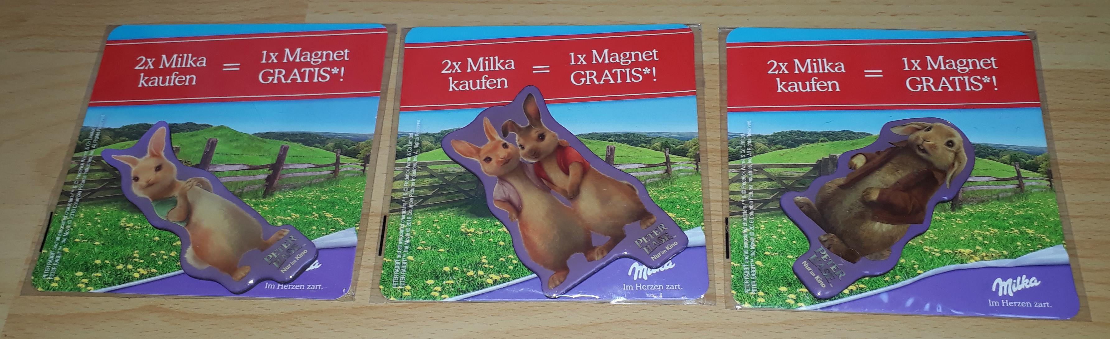 3 süße Magnete / Hasenmagnete "Peter Hase" #1