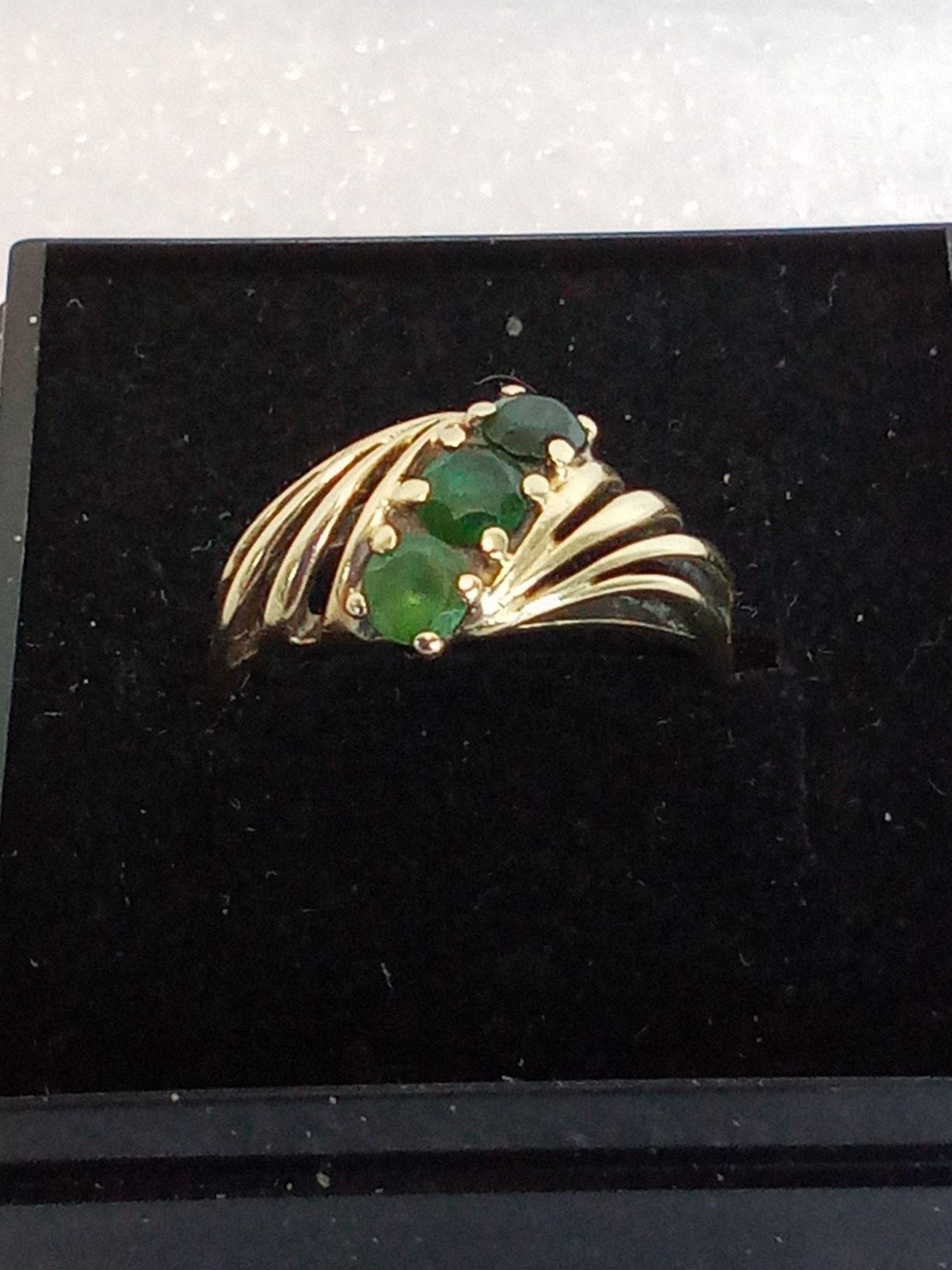 TURMALIN - GOLDRING  585  GELBGOLD Gr. 18,5 #1