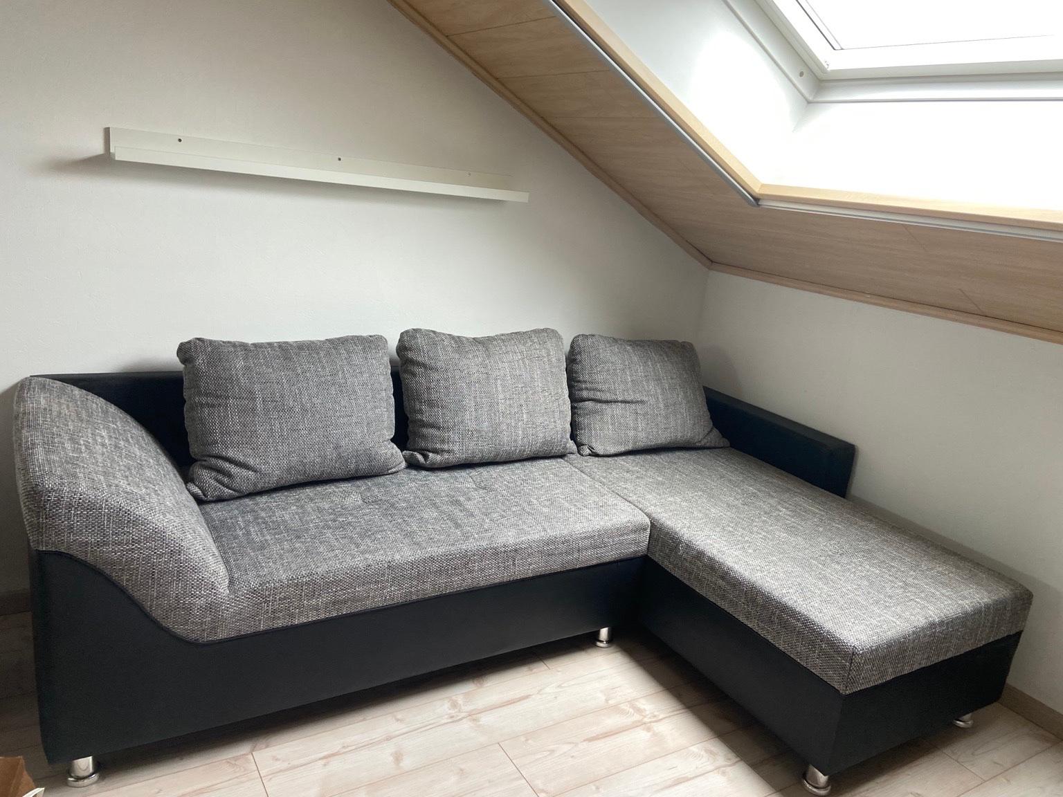 Ecksofa Grau/Schwarz #1