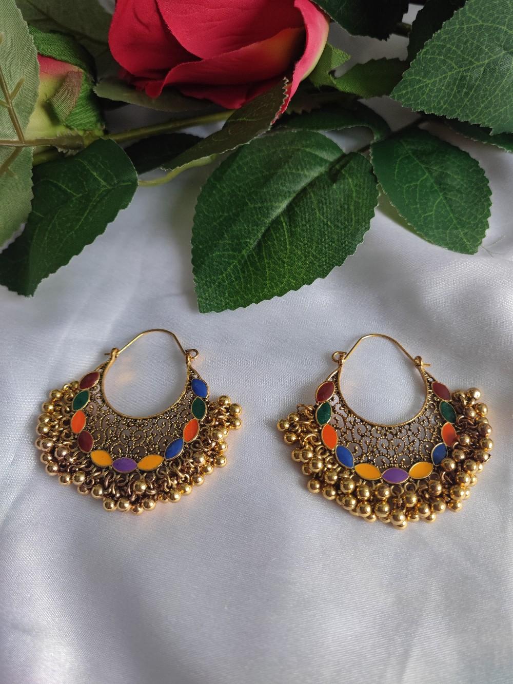 Indische gold bunten Ohrringe #1