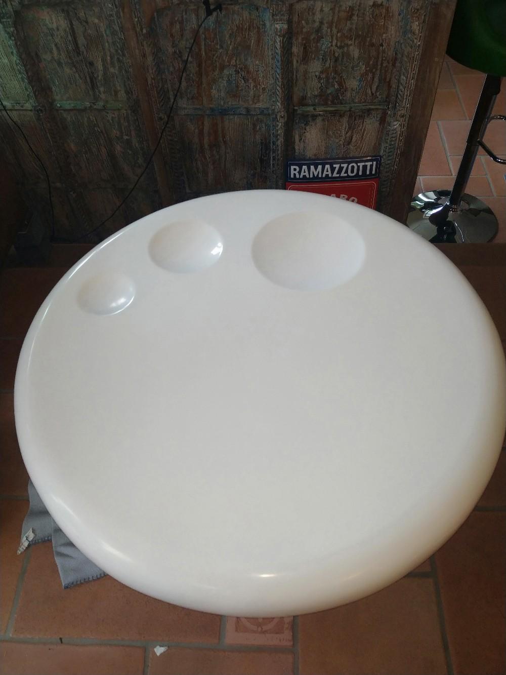 Designer Tisch weiß rund Hochglanz SalesFever #1