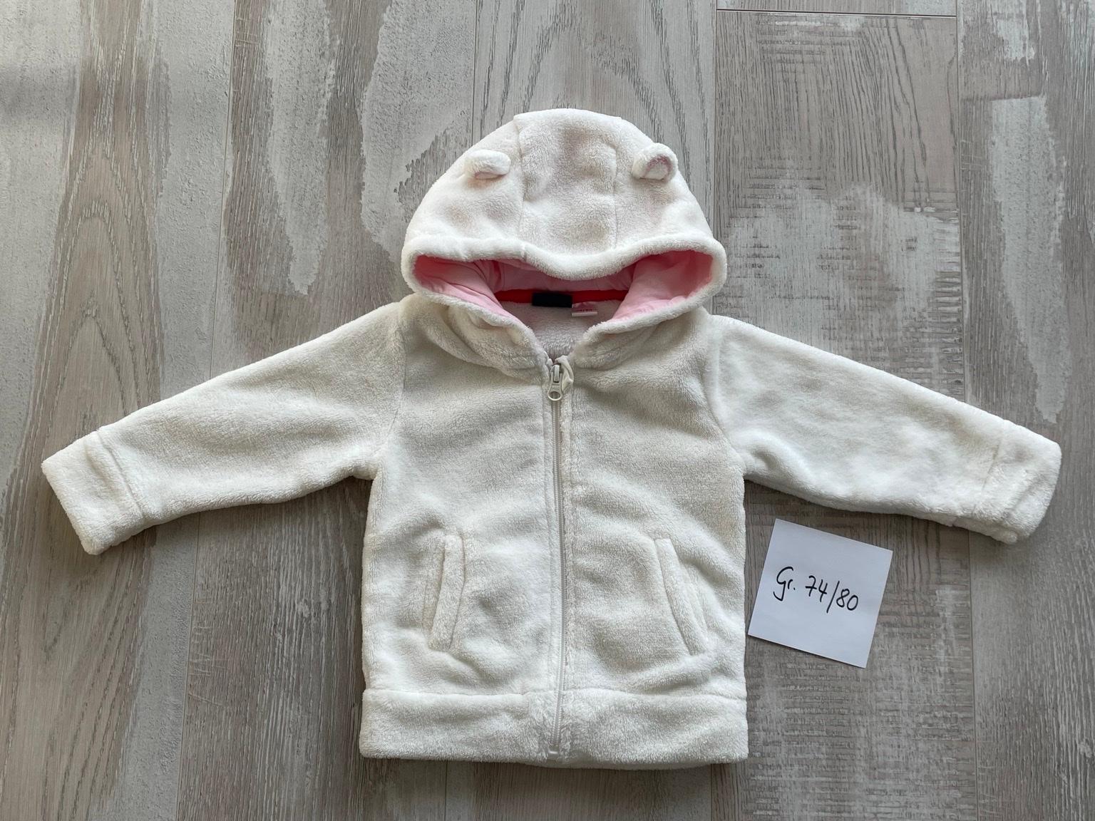 Kuschlige Fleecejacke mit Ohren. Gr. 74/80 #1
