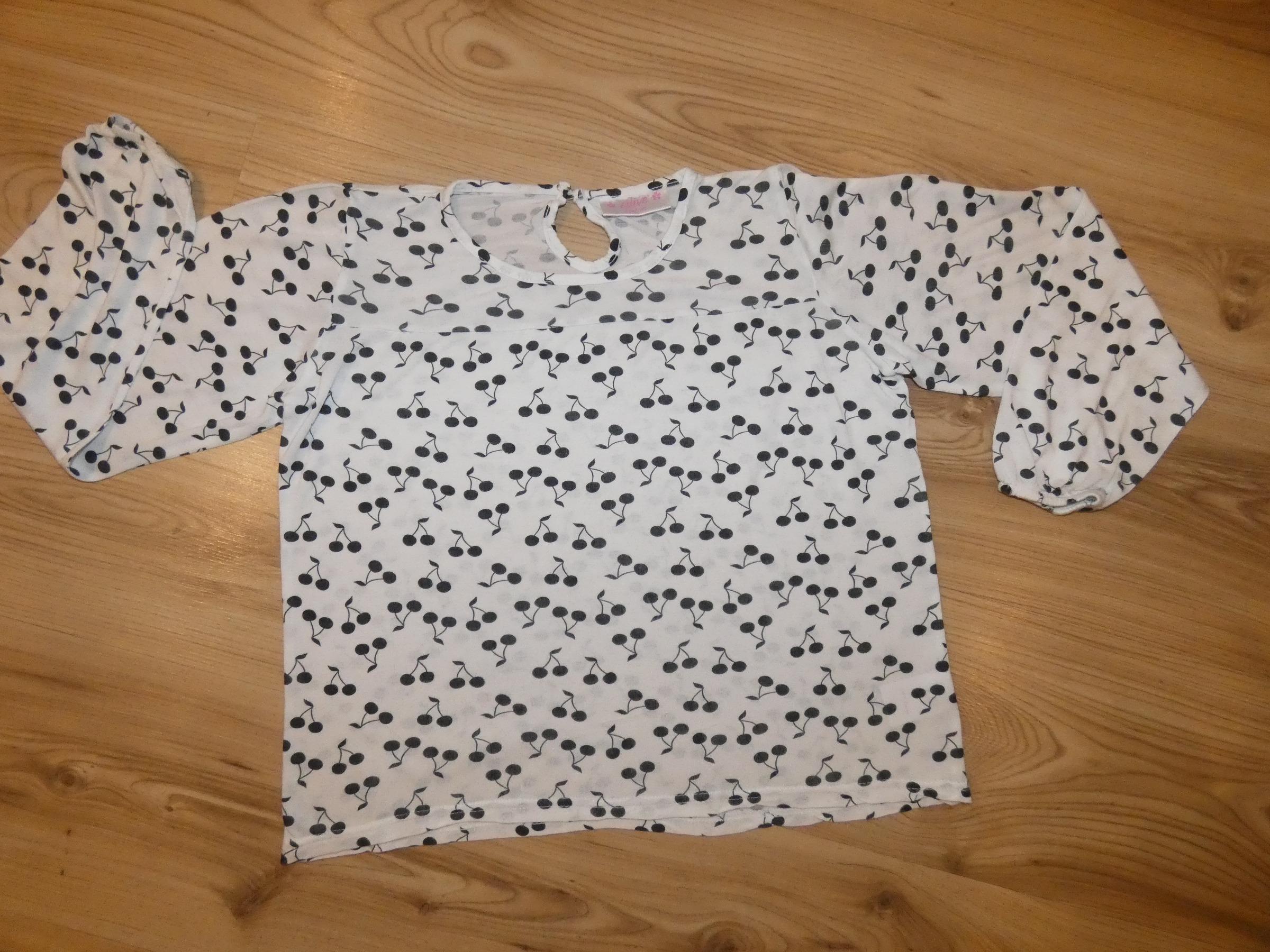 Mädchen Tunika Bluse Weiß Kirschen 134 140 #1