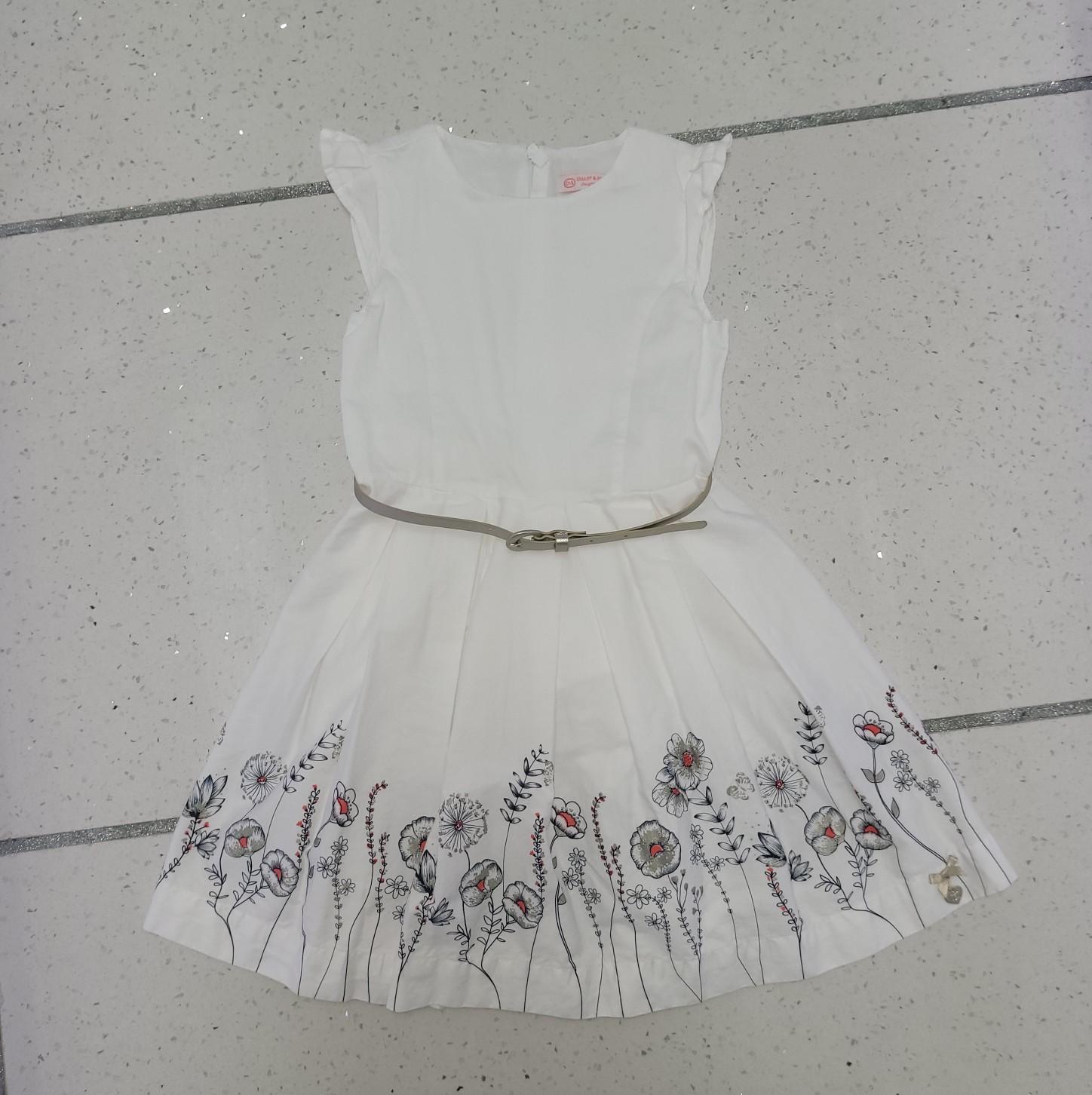 122  #Mädchen #Kleid #weiß #glitzer #blüten # #1