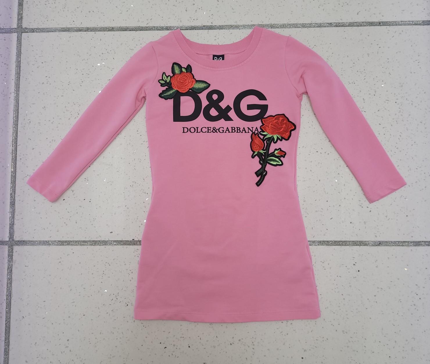 116/122 #Mädchen #Kleid #langarm #pink #Stick #1