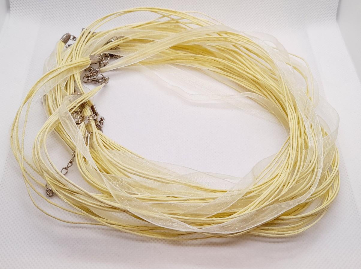 10 Stück Organza Halskette Gelb #1