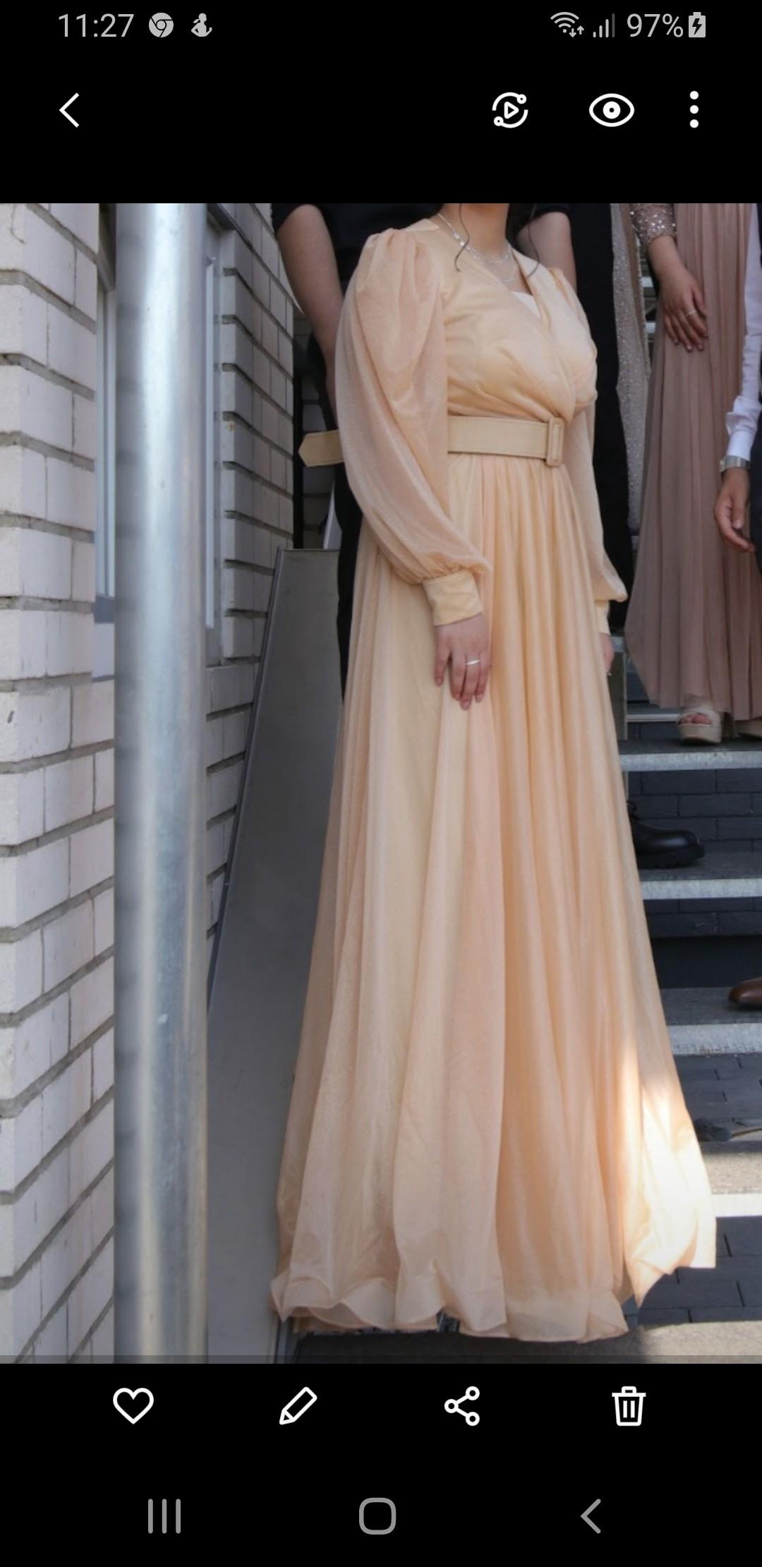 abendkleid ballkleid abiye lang beige #1