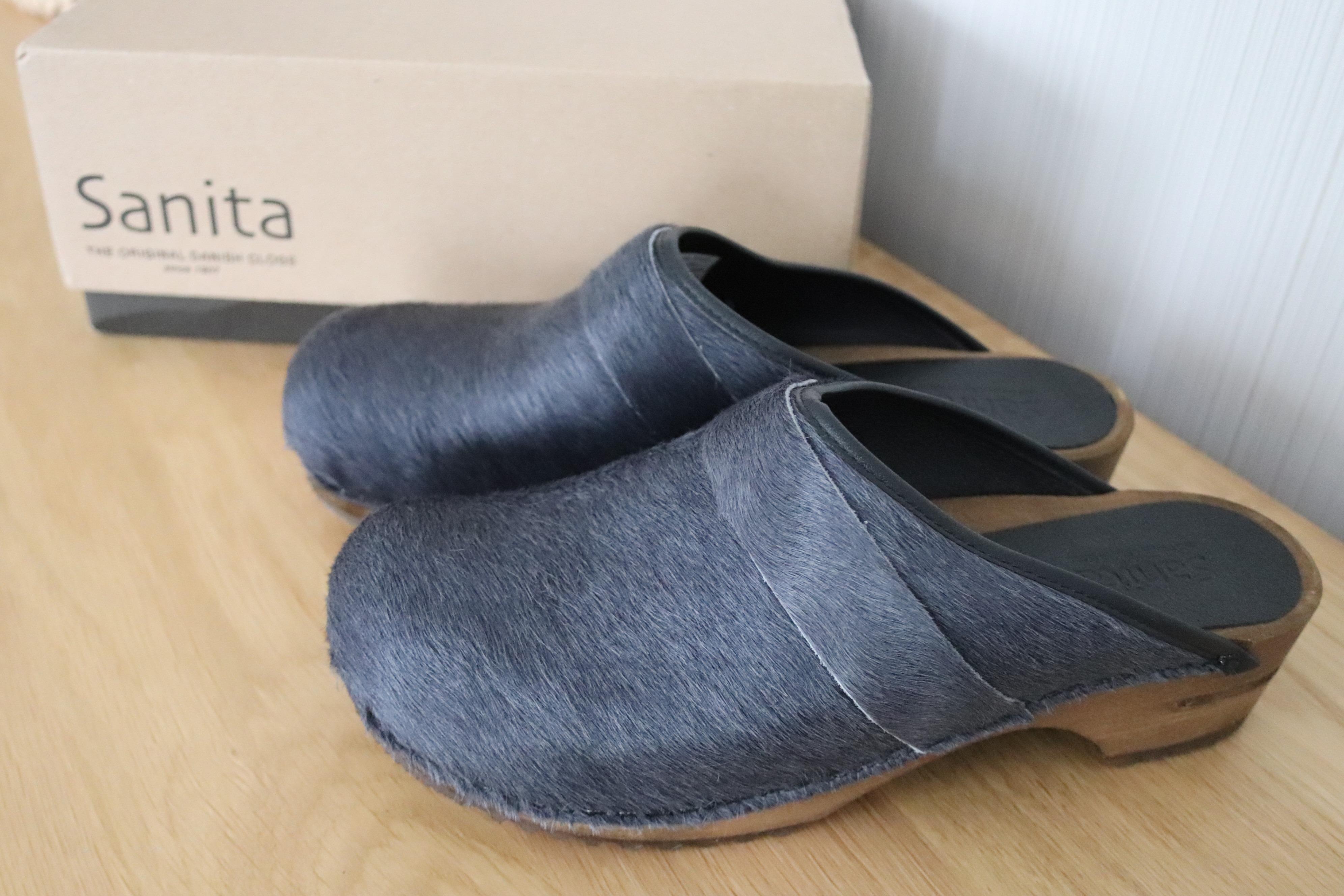 Sanita Holz Clogs Schuhe Gr 40 Fell NEU + OVP #1