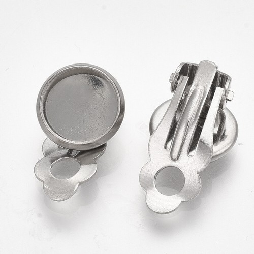 10x ohrclips edelstahl silber - ohrclips,
