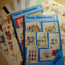 2x AVEC Bastel-Buch mit 3D Bogen, 12x Kartenpapier, Bastelset Ideen mit Herz