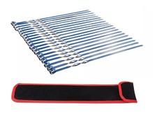 20 x Schaschlikspieße 50 cm Mangal Edelstahl Schampura Grillspieße Fleischspieße