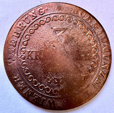 3 Kreuzer Österreich Wiener Währung Scheidemünze Antike Alte Kupfermünze Austria