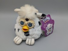 Vintage Furby Buddies 1999 weiß Blue Eyes 10cm mit Etikett TIGER Retro ✅