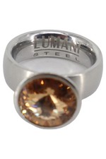 LUMANI Damen Ring Wechselaufsatz Gr. 16 Elegant Orange Edelstein Metall