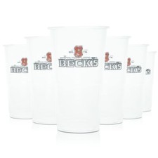 100x Becks Einwegbecher Glas