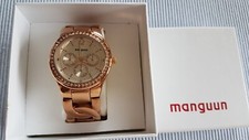 Manguun Damen Armbanduhr,  rose vergoldet, hochglanz, Zirkonia, Schmuckband