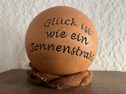 Tonkugel spruchkugel glück - tonkugel, ‚glück