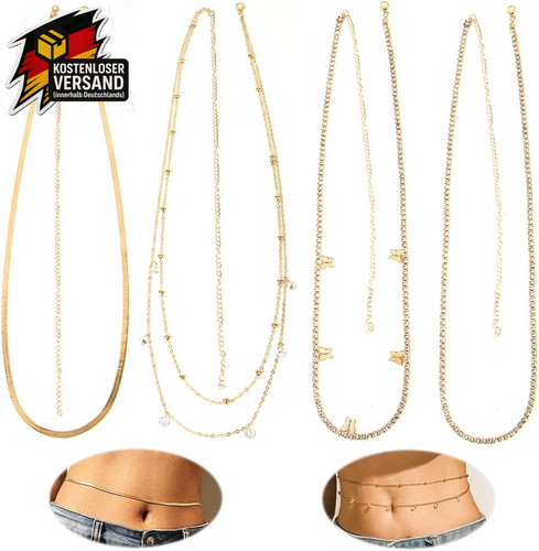 Damen bauchkette gold - bauchkette,
