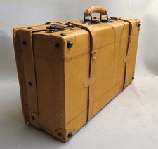 KOFFER Reisekoffer ANTIK Lederkoffer RARITÄT Leder OLDTIMER Cabrio DEKO Gr. 4118