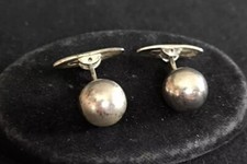 Manschettenknöpfe 835 Silber Kugelfischer F. AG Vintage Kugelform Mid Century 