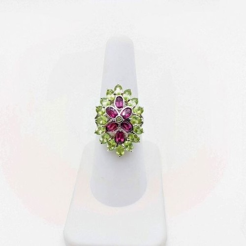 Granat und peridot - peridot, sterling