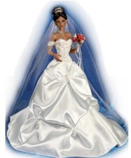 Cindy McClure Porzellanpuppe Brautpuppe Afroamerikanisch Ashton Drake /Franklin