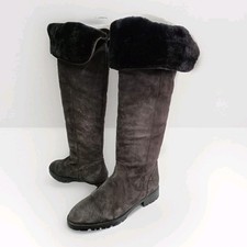 Massimo Dutti Overkneestiefel Lammfellstiefel Stiefel NP-350€ Echt Leder Gr. 40
