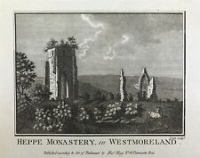 Shap Abbey Heppe Kloster gravierter Druck Westmoreland 1759 Original