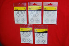 BVB BORUSSIA DORTMUND 5 x 3er SET "AUTO AUFKLEBER" "SILBER" NEU OVP