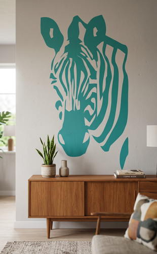Wandtattoo zebra kopf - zebra,