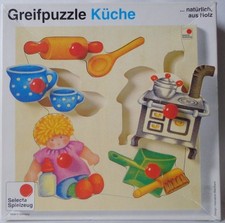 Selecta 2037 Holz Greif Puzzle Küche Formen erkennen + richtig einsetzen Motorik