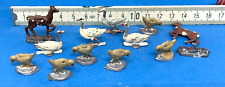 Zinnfiguren Zinn Flachfiguren Tiere bemalt Konvolut SEHR ALT /P6.11/20