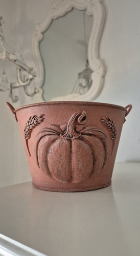 Kürbis dekoeimer shabby chic - kürbis,