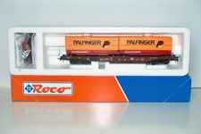 H0 Roco 47029 Gleichstrom Taschenwagen Tragwagen DB Wechselbrücken PALFINGER