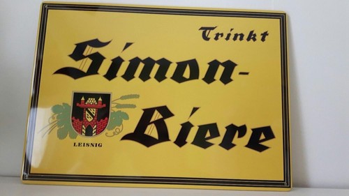 Simon bier blechschild veb - simon, blechschild,