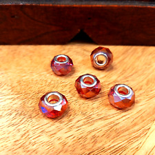 5 Großlochperlen facettiert