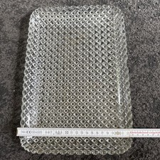 DDR Presskristall Glasschale Kuchenplatte Glas rechteckig Vintage Deko Schwer