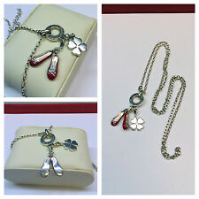 Silberkette mit charms Anhänger Ballerinas und Kleeblatt von THOMAS SABO 925 er