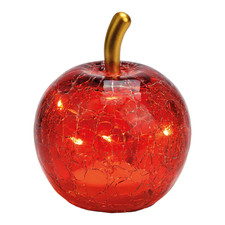 LED Deko Apfel Glas