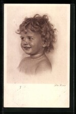 Foto-AK Lotte Herrlich: Lachendes Kleinkind im Portrait 1928 