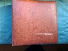 MÜNZALBUM 6 LOCH RINGBINDER + 6 EINLAGEN + DECKBLÄTTER Rot KUNSTLEDER BRAUN 25cm