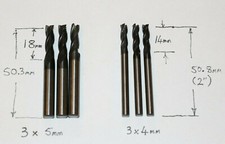 3 x 3 mm 4 mm 5 mm Durchmesser Vollhartmetall 3 Flöten Schlitzbohrer Schaftfräser Fräser