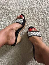 Mules 38 getragen Glitzer