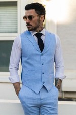 Herren sommer anzug weste hose - herren,