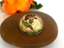 Bezaubernde antike Jugendstil Brosche Silber 800, Emaille, um 1900, Meistermarke