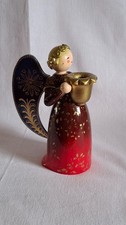 Wendt & Kühn 17cm Brokatengel Engel reich bemalt 553/4R rot Erzgebirge
