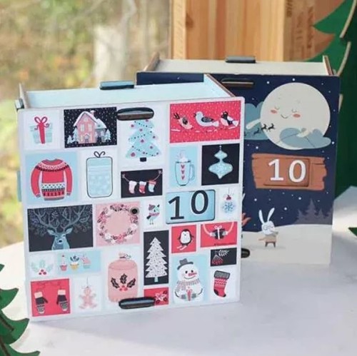 Adventskalender box aus - holz, |