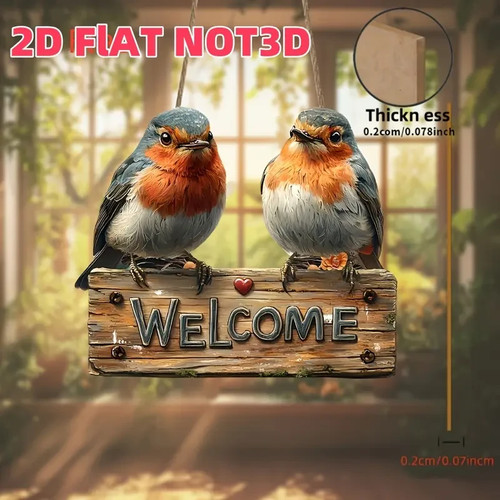 Rotkehlchen welcome holz - rotkehlchen,
