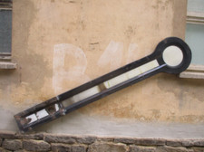 Orig. DDR Eisenbahn Reichsbahn Flügel Flügelsignal Hauptsignal Emaille S/W rot